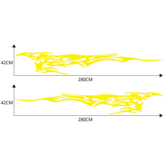 2 PCS/Set D-144 Fire Element Pattern Car Modified Decorative Sticker(Yellow) - Decorative Sticker by buy2fix | Online Shopping UK | buy2fix
