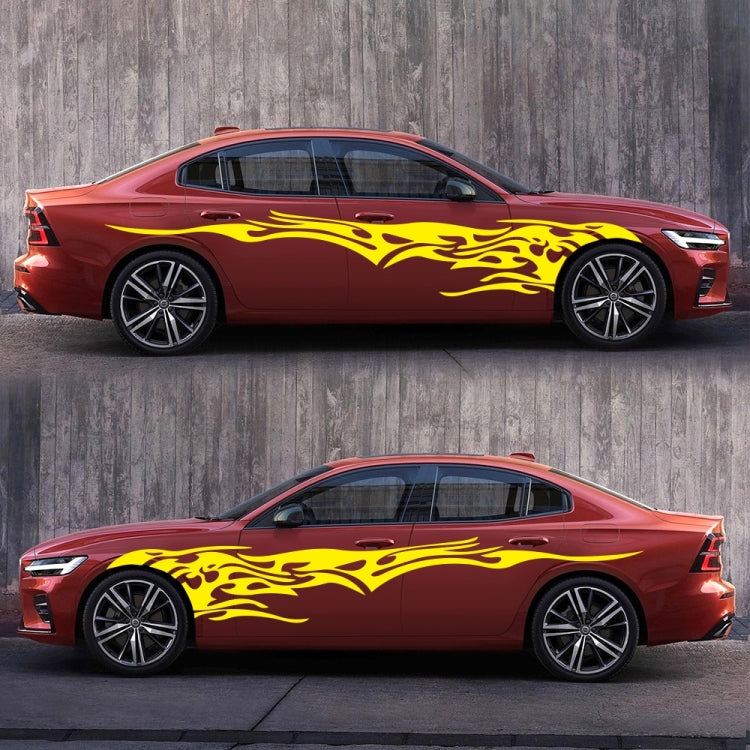 2 PCS/Set D-144 Fire Element Pattern Car Modified Decorative Sticker(Yellow) - Decorative Sticker by buy2fix | Online Shopping UK | buy2fix