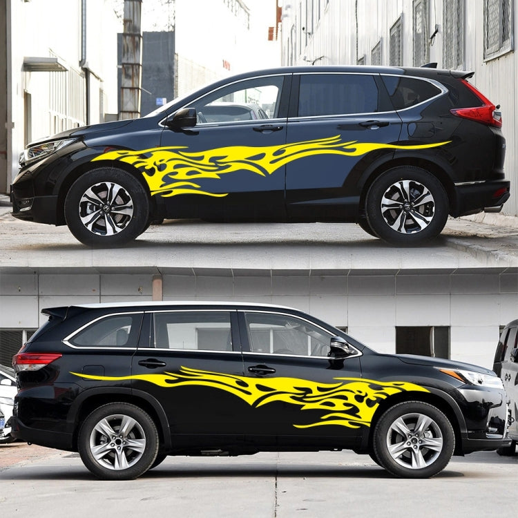 2 PCS/Set D-144 Fire Element Pattern Car Modified Decorative Sticker(Yellow) - Decorative Sticker by buy2fix | Online Shopping UK | buy2fix