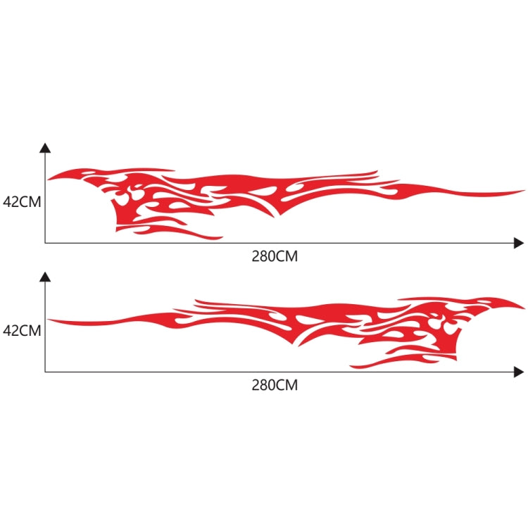 2 PCS/Set D-144 Fire Element Pattern Car Modified Decorative Sticker(Red) - Decorative Sticker by buy2fix | Online Shopping UK | buy2fix