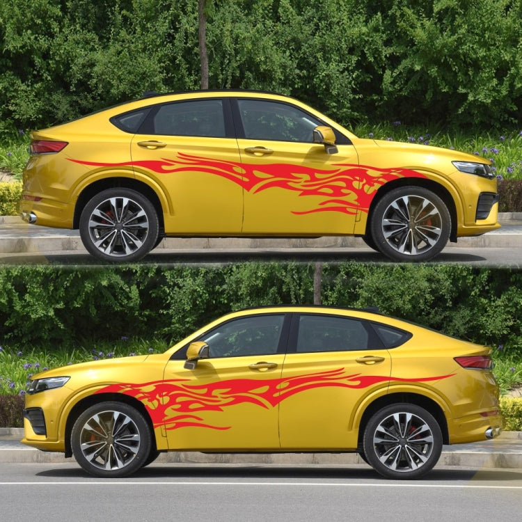 2 PCS/Set D-144 Fire Element Pattern Car Modified Decorative Sticker(Red) - Decorative Sticker by buy2fix | Online Shopping UK | buy2fix