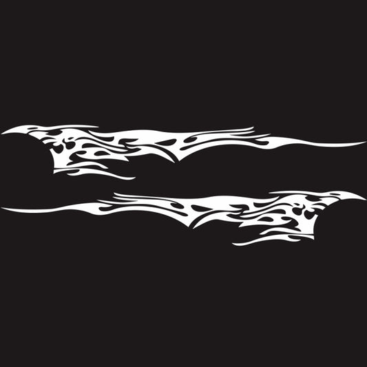 2 PCS/Set D-144 Fire Element Pattern Car Modified Decorative Sticker(White) - Decorative Sticker by buy2fix | Online Shopping UK | buy2fix