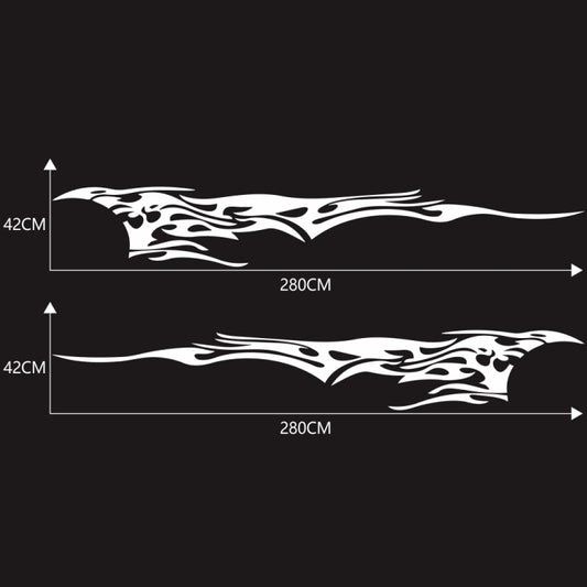 2 PCS/Set D-144 Fire Element Pattern Car Modified Decorative Sticker(White) - Decorative Sticker by buy2fix | Online Shopping UK | buy2fix