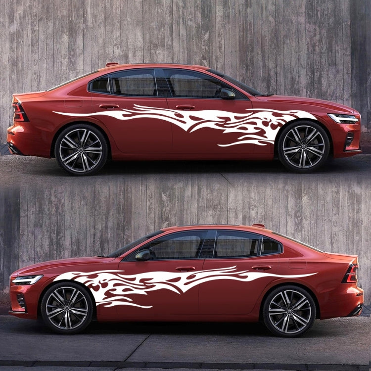2 PCS/Set D-144 Fire Element Pattern Car Modified Decorative Sticker(White) - Decorative Sticker by buy2fix | Online Shopping UK | buy2fix