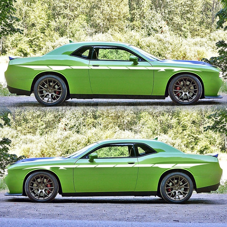 2 PCS/Set D-178 Waistline Pattern Car Modified Decorative Sticker(White) by buy2fix