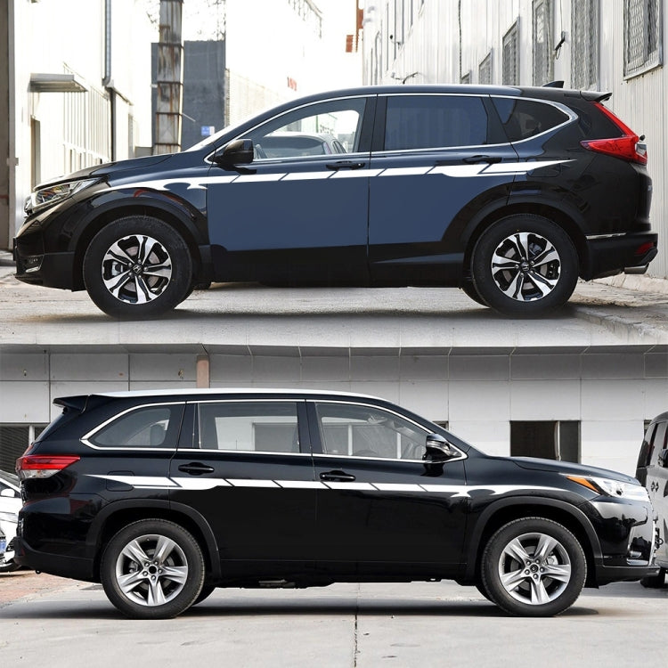 2 PCS/Set D-178 Waistline Pattern Car Modified Decorative Sticker(White) by buy2fix