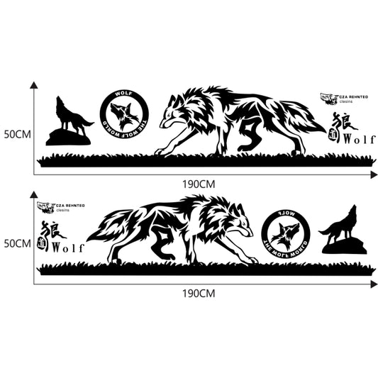 2 PCS/Set D-180 Wolf Totem Pattern Car Modified Decorative Sticker(Black) - Decorative Sticker by buy2fix | Online Shopping UK | buy2fix