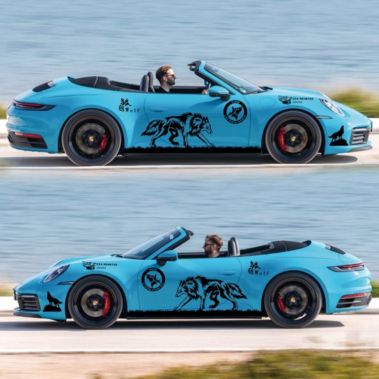 2 PCS/Set D-180 Wolf Totem Pattern Car Modified Decorative Sticker(Black) by buy2fix