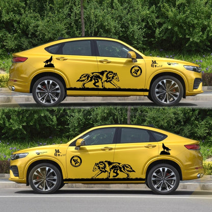 2 PCS/Set D-180 Wolf Totem Pattern Car Modified Decorative Sticker(Black) by buy2fix