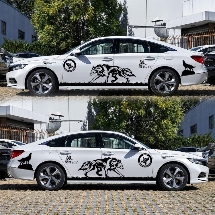 2 PCS/Set D-180 Wolf Totem Pattern Car Modified Decorative Sticker(Black) by buy2fix