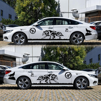 2 PCS/Set D-180 Wolf Totem Pattern Car Modified Decorative Sticker(Black) by buy2fix