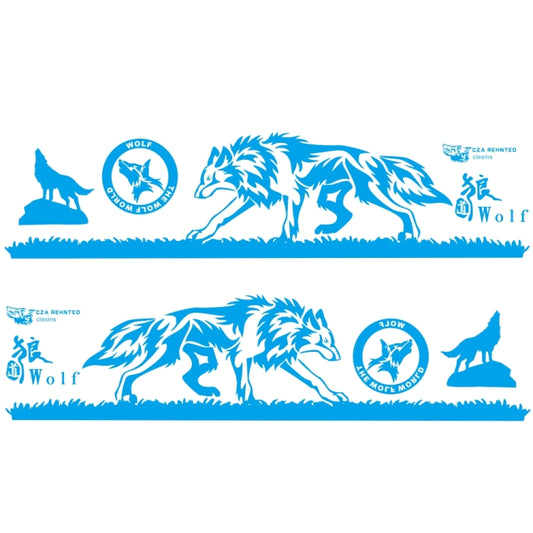 2 PCS/Set D-180 Wolf Totem Pattern Car Modified Decorative Sticker(Blue) - Decorative Sticker by buy2fix | Online Shopping UK | buy2fix