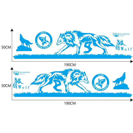 2 PCS/Set D-180 Wolf Totem Pattern Car Modified Decorative Sticker(Blue) - Decorative Sticker by buy2fix | Online Shopping UK | buy2fix