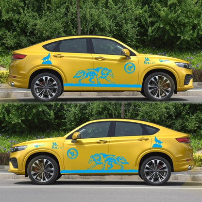 2 PCS/Set D-180 Wolf Totem Pattern Car Modified Decorative Sticker(Blue) - Decorative Sticker by buy2fix | Online Shopping UK | buy2fix
