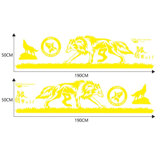 2 PCS/Set D-180 Wolf Totem Pattern Car Modified Decorative Sticker(Yellow) - Decorative Sticker by buy2fix | Online Shopping UK | buy2fix