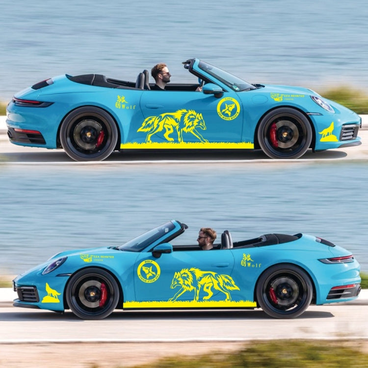 2 PCS/Set D-180 Wolf Totem Pattern Car Modified Decorative Sticker(Yellow) - Decorative Sticker by buy2fix | Online Shopping UK | buy2fix