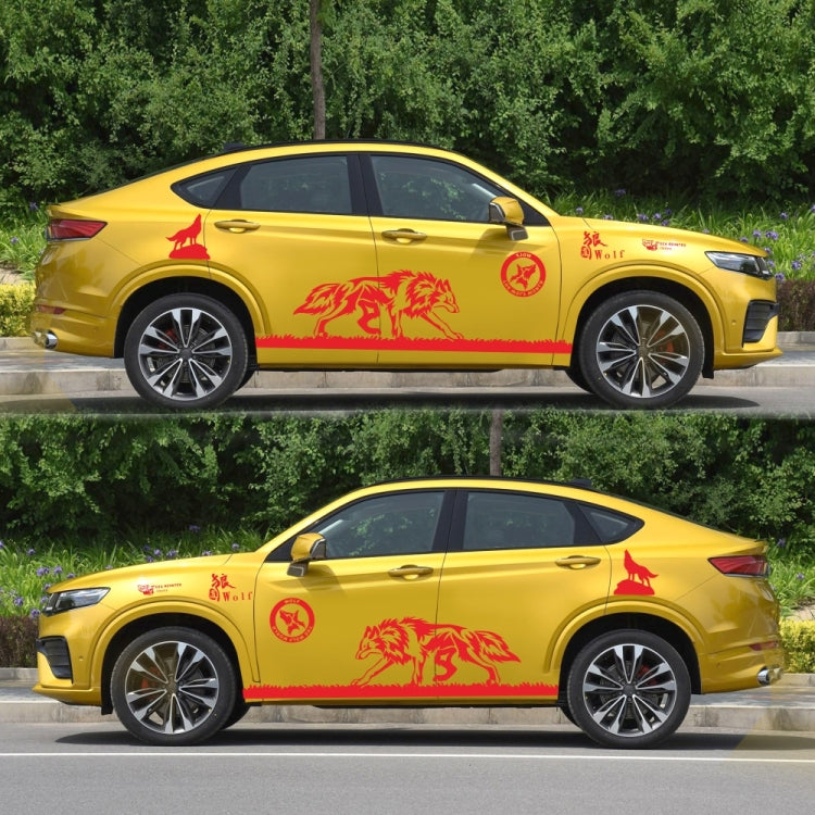 2 PCS/Set D-180 Wolf Totem Pattern Car Modified Decorative Sticker(Red) - Decorative Sticker by buy2fix | Online Shopping UK | buy2fix