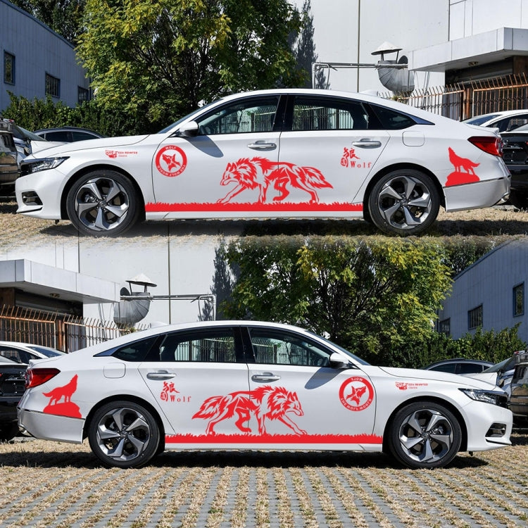 2 PCS/Set D-180 Wolf Totem Pattern Car Modified Decorative Sticker(Red) - Decorative Sticker by buy2fix | Online Shopping UK | buy2fix