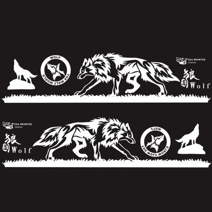 2 PCS/Set D-180 Wolf Totem Pattern Car Modified Decorative Sticker(White) by buy2fix