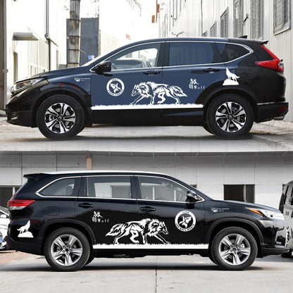2 PCS/Set D-180 Wolf Totem Pattern Car Modified Decorative Sticker(White) by buy2fix