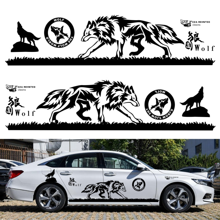2 PCS/Set D-180 Wolf Totem Pattern Car Modified Decorative Sticker(Blue) - Decorative Sticker by buy2fix | Online Shopping UK | buy2fix
