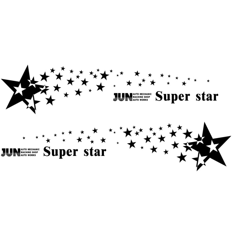 2 PCS/Set D-207 Star Pattern Car Modified Decorative Sticker(Black) by buy2fix