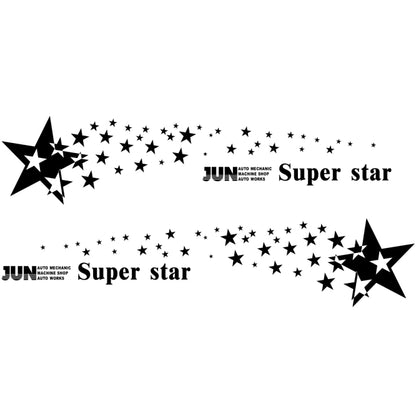 2 PCS/Set D-207 Star Pattern Car Modified Decorative Sticker(Black) by buy2fix