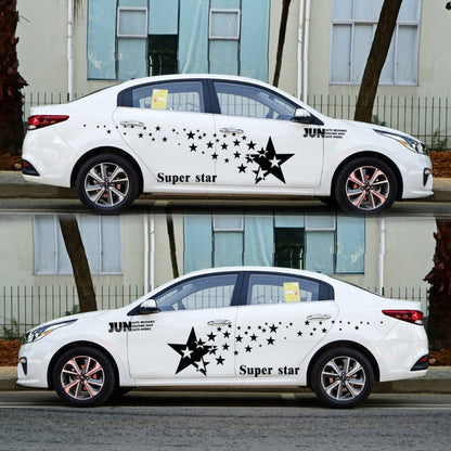 2 PCS/Set D-207 Star Pattern Car Modified Decorative Sticker(Black) by buy2fix