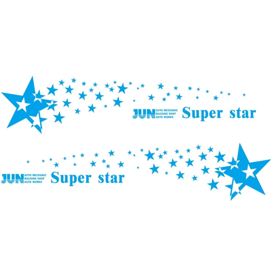 2 PCS/Set D-207 Star Pattern Car Modified Decorative Sticker(Blue) - Decorative Sticker by buy2fix | Online Shopping UK | buy2fix