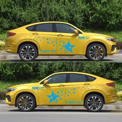 2 PCS/Set D-207 Star Pattern Car Modified Decorative Sticker(Blue) - Decorative Sticker by buy2fix | Online Shopping UK | buy2fix