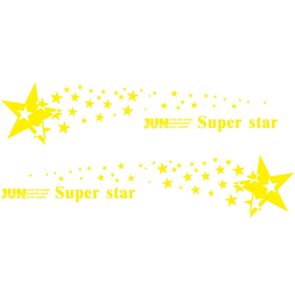 2 PCS/Set D-207 Star Pattern Car Modified Decorative Sticker(Yellow) - Decorative Sticker by buy2fix | Online Shopping UK | buy2fix