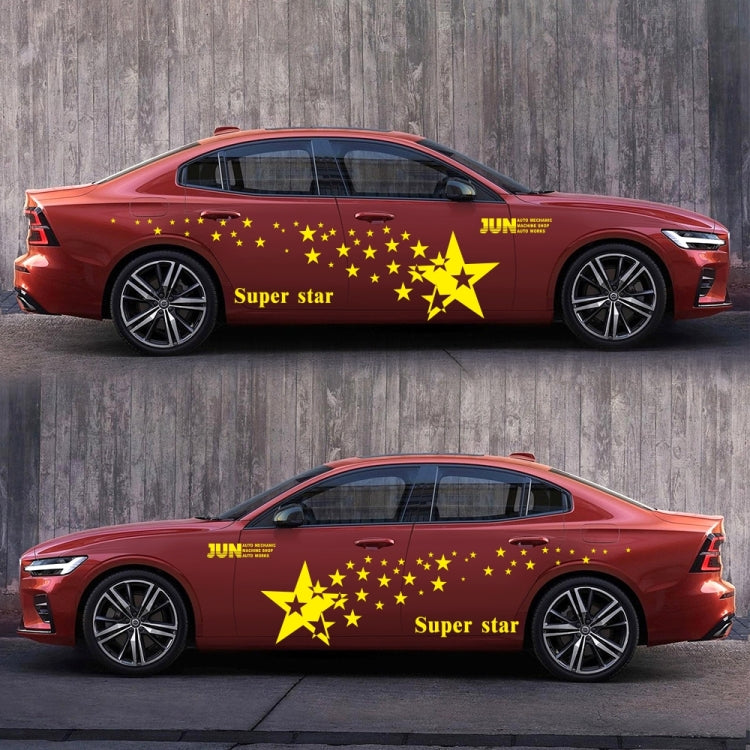 2 PCS/Set D-207 Star Pattern Car Modified Decorative Sticker(Yellow) - Decorative Sticker by buy2fix | Online Shopping UK | buy2fix