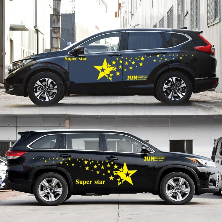 2 PCS/Set D-207 Star Pattern Car Modified Decorative Sticker(Yellow) - Decorative Sticker by buy2fix | Online Shopping UK | buy2fix