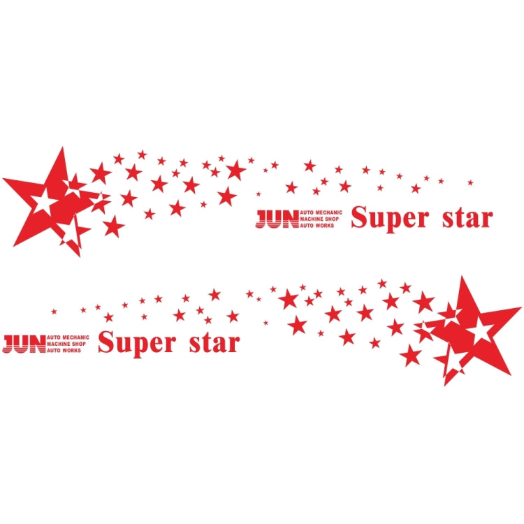 2 PCS/Set D-207 Star Pattern Car Modified Decorative Sticker(Red) - Decorative Sticker by buy2fix | Online Shopping UK | buy2fix