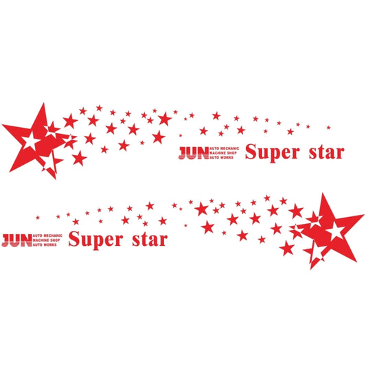 2 PCS/Set D-207 Star Pattern Car Modified Decorative Sticker(Red) - Decorative Sticker by buy2fix | Online Shopping UK | buy2fix