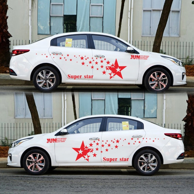 2 PCS/Set D-207 Star Pattern Car Modified Decorative Sticker(Red) - Decorative Sticker by buy2fix | Online Shopping UK | buy2fix