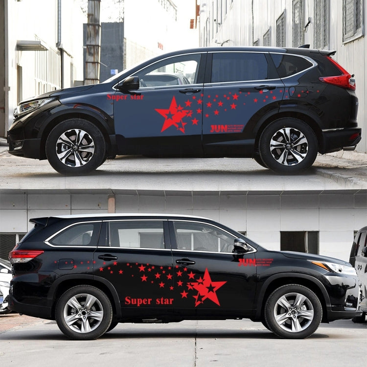 2 PCS/Set D-207 Star Pattern Car Modified Decorative Sticker(Red) - Decorative Sticker by buy2fix | Online Shopping UK | buy2fix