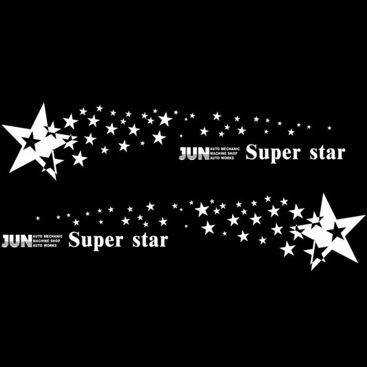 2 PCS/Set D-207 Star Pattern Car Modified Decorative Sticker(White) - Decorative Sticker by buy2fix | Online Shopping UK | buy2fix