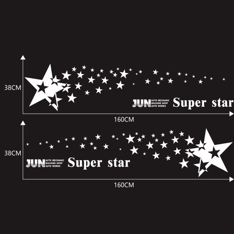 2 PCS/Set D-207 Star Pattern Car Modified Decorative Sticker(White) - Decorative Sticker by buy2fix | Online Shopping UK | buy2fix
