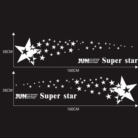 2 PCS/Set D-207 Star Pattern Car Modified Decorative Sticker(White) - Decorative Sticker by buy2fix | Online Shopping UK | buy2fix