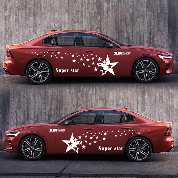 2 PCS/Set D-207 Star Pattern Car Modified Decorative Sticker(White) - Decorative Sticker by buy2fix | Online Shopping UK | buy2fix