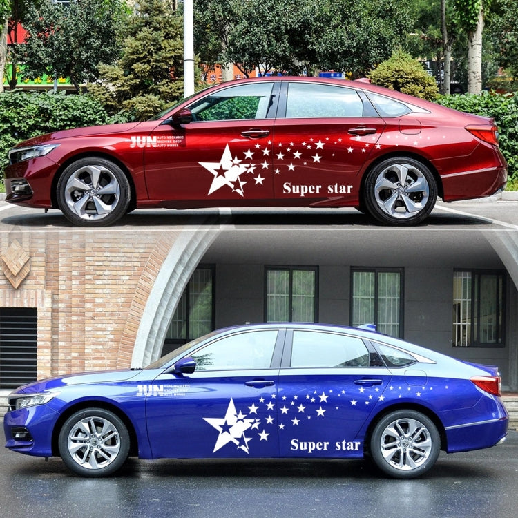 2 PCS/Set D-207 Star Pattern Car Modified Decorative Sticker(White) - Decorative Sticker by buy2fix | Online Shopping UK | buy2fix