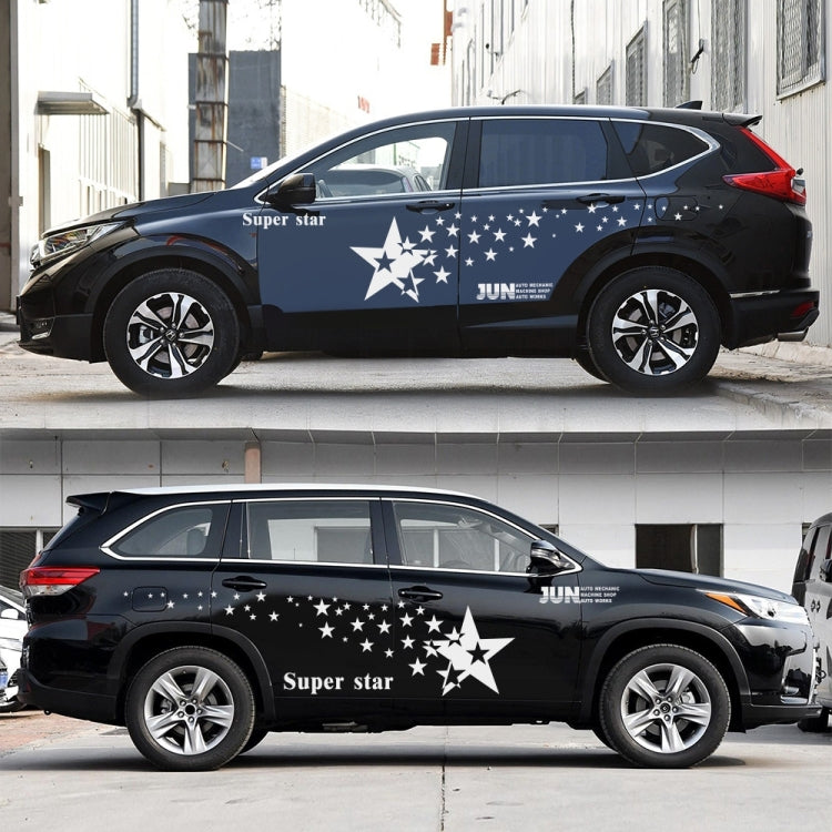2 PCS/Set D-207 Star Pattern Car Modified Decorative Sticker(White) - Decorative Sticker by buy2fix | Online Shopping UK | buy2fix