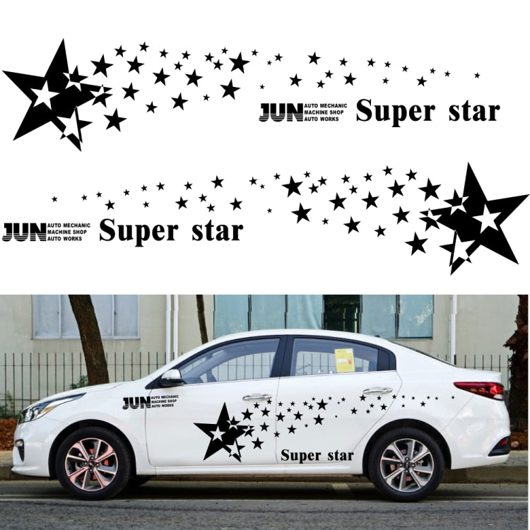 2 PCS/Set D-207 Star Pattern Car Modified Decorative Sticker(Black) by buy2fix