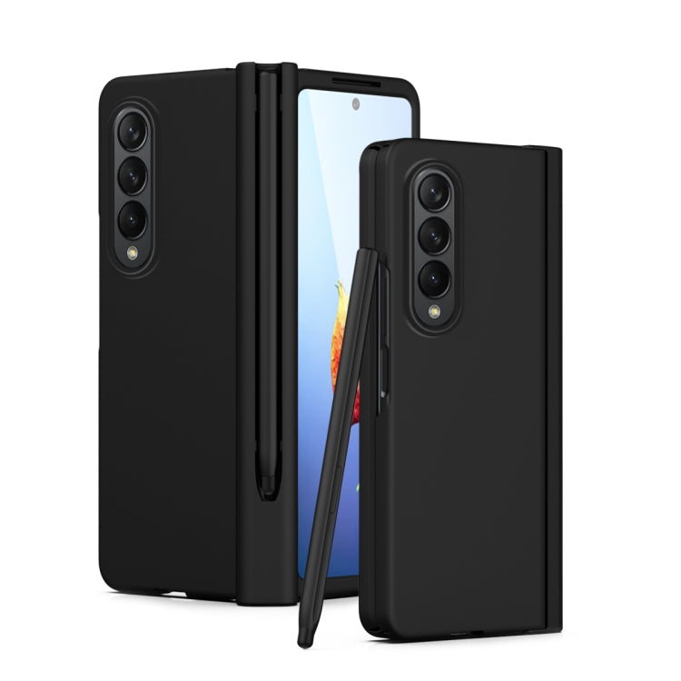 For Samsung Galaxy Z Fold4 Macaron Hinge Phone Case with Stylus Pen Fold Edition & Protective Film(Black) - Galaxy Phone Cases by buy2fix | Online Shopping UK | buy2fix
