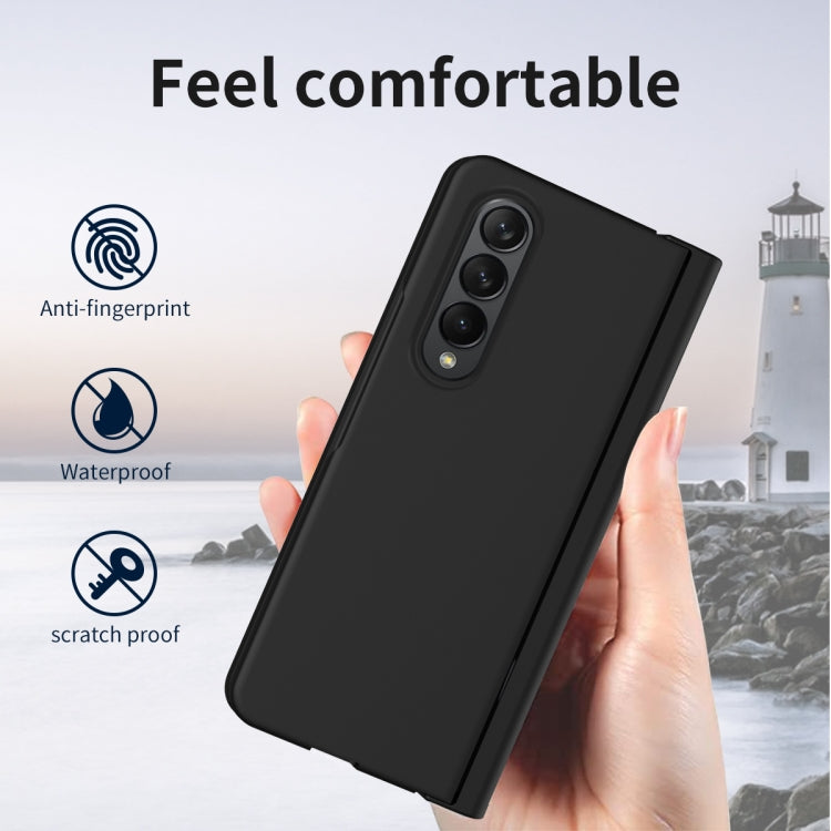 For Samsung Galaxy Z Fold4 Macaron Hinge Phone Case with Stylus Pen Fold Edition & Protective Film(Black) - Galaxy Phone Cases by buy2fix | Online Shopping UK | buy2fix
