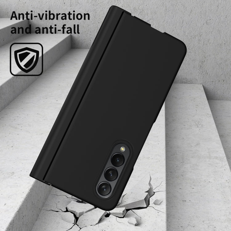 For Samsung Galaxy Z Fold4 Macaron Hinge Phone Case with Stylus Pen Fold Edition & Protective Film(Black) - Galaxy Phone Cases by buy2fix | Online Shopping UK | buy2fix