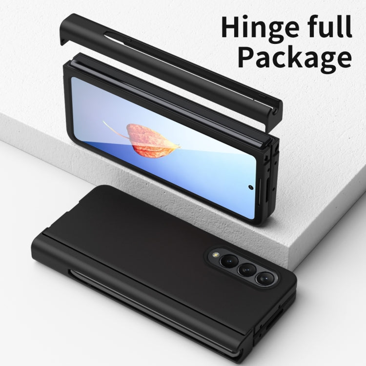 For Samsung Galaxy Z Fold4 Macaron Hinge Phone Case with Stylus Pen Fold Edition & Protective Film(Black) - Galaxy Phone Cases by buy2fix | Online Shopping UK | buy2fix