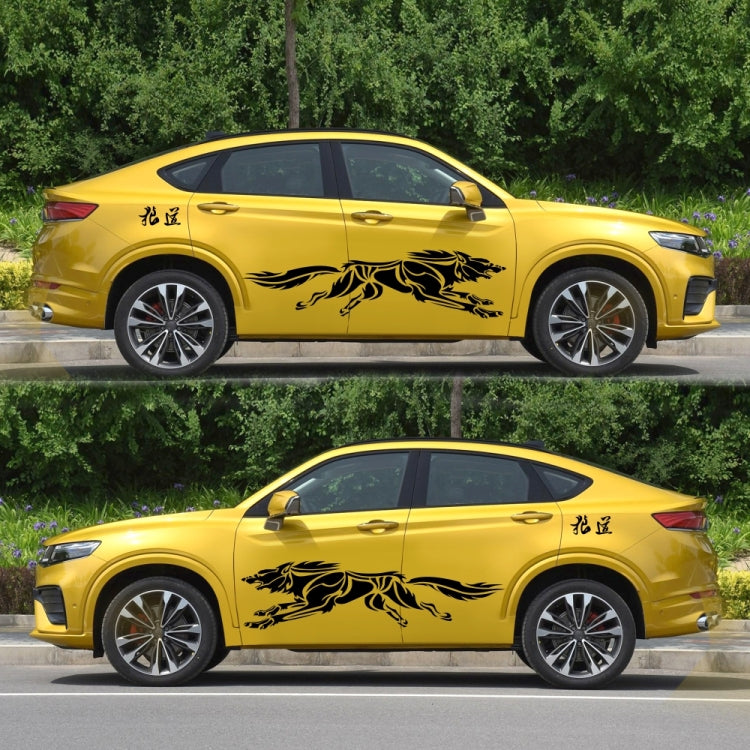 2 PCS/Set D-218 Wolf Totem Pattern Car Modified Decorative Sticker(Black) - Decorative Sticker by buy2fix | Online Shopping UK | buy2fix