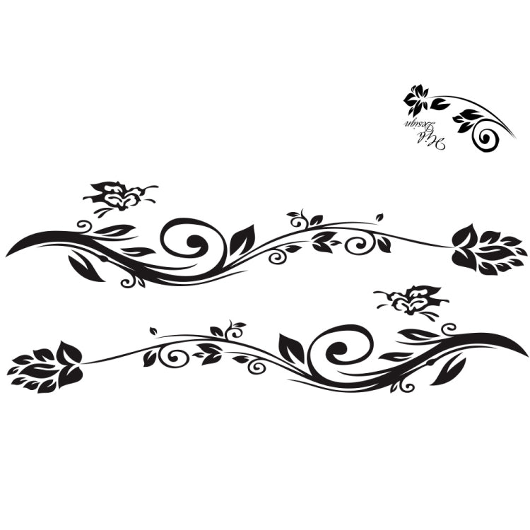 2 PCS/Set D-251 Butterfly Love Flowers Pattern Car Modified Decorative Sticker(Black) by buy2fix